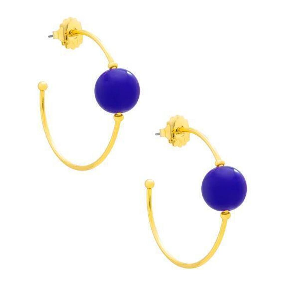 Zenzii Resin bead open hoop earrings - Cobalt
